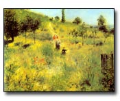 Chemin montant dans les hautes herbes